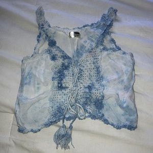 LF stores XS rumor boutique crop crochet top